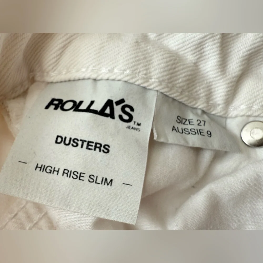 Rolla’s Dusters Shorts High Rise Slim Distressed Vintage White Worn Size 27